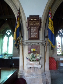 War memorial in Butleigh Church.