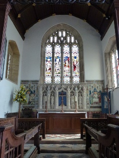 The altar in Crowcombe Church.
