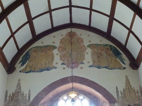 Wall paintings in St James, Halse.