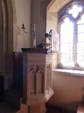 The pulpit in St Edward's Church.