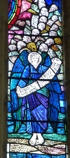Stained glass window in Halse.