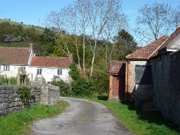 A lane leading from the church in Moorlinch.