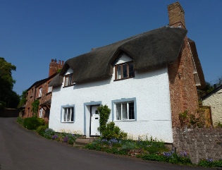A thatched cottage in the village of Halse.