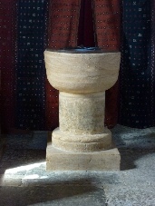 The font in St Peter, Podimore Milton.
