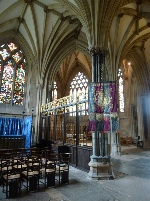 Inside Wells Cathedral.