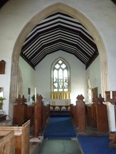 The interior of St Mary's Church in Brompton Regis.