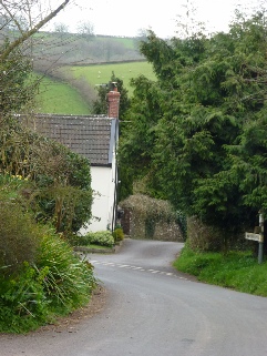 The steep hill into Chipstable.