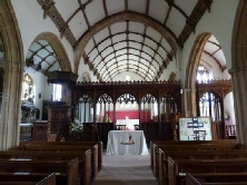 The aisle in St Decuman's Church.