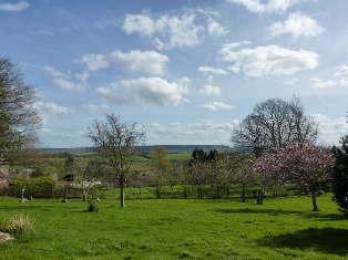 The view from Moorlinch Church across the countryside.