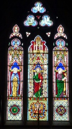 Stained glass window in Butleigh Church. 