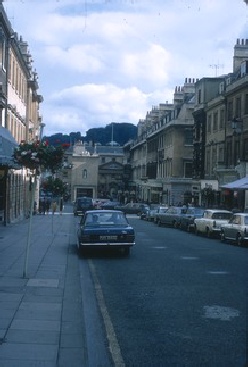 Street scene in Bath in 1970.