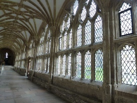 Cloisters in Wells Cathedral.